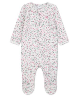 Baby Girls' Lace Long-Sleeve Footed Coverall