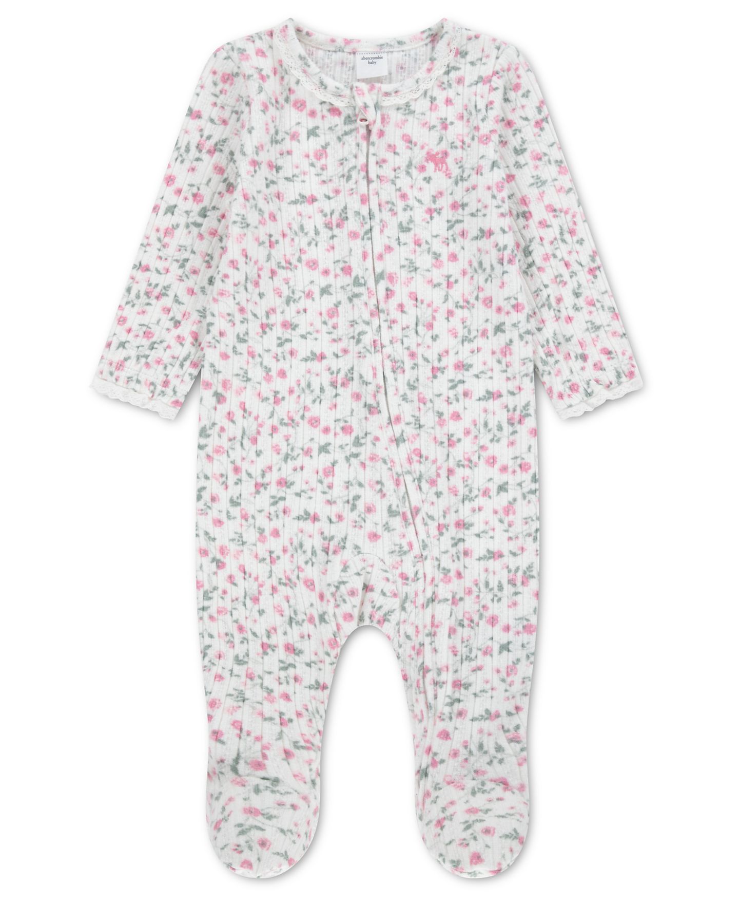 Детский кружевной комбинезон с ножками abercrombie kids с длинным рукавом, для девочки, цвет: Чёрный — фото 1