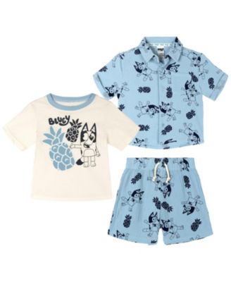 Little Boys' 5-8 Hawaiian Shirt, Tee and Shorts Set