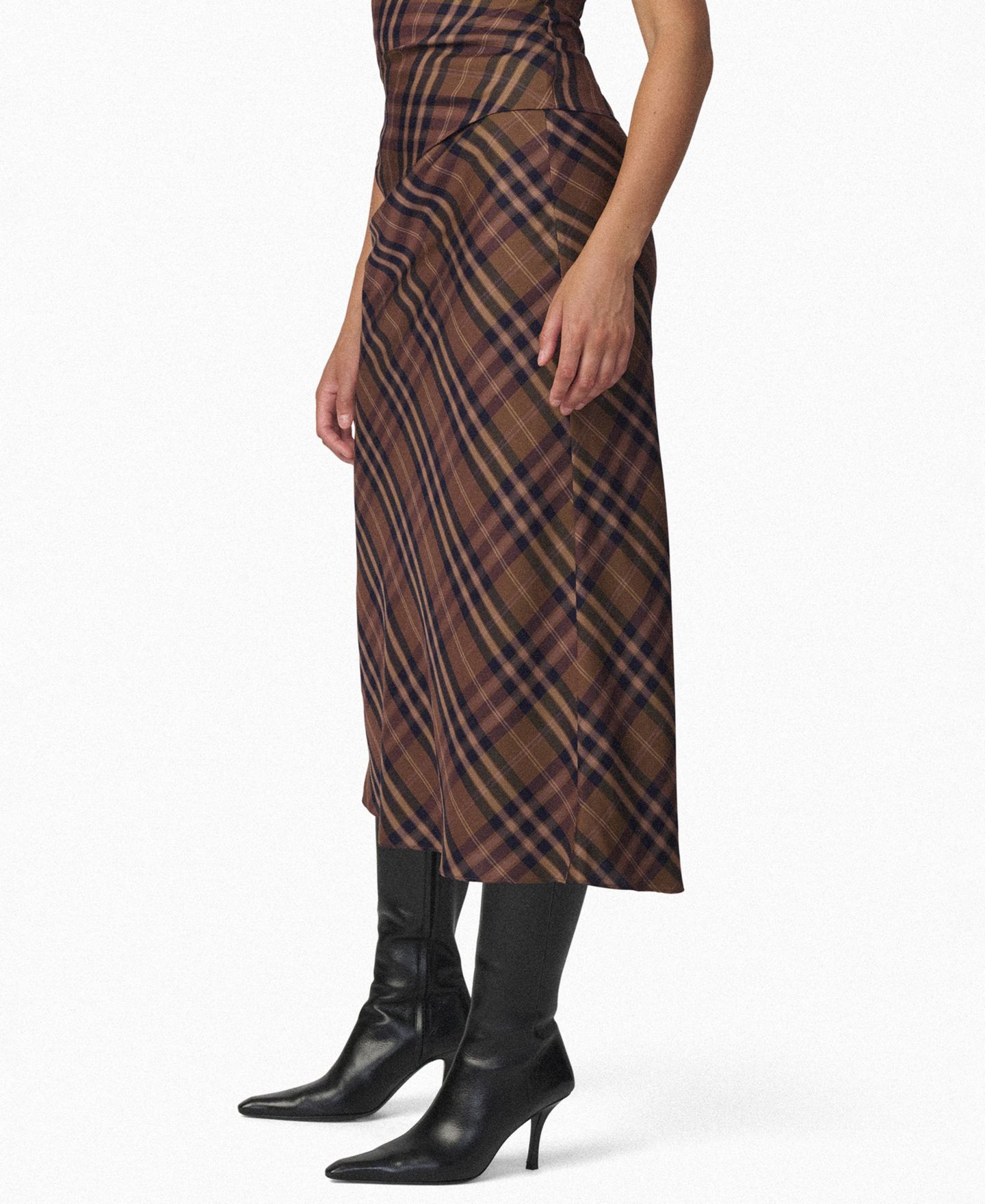 Женская юбка Joe's Jeans The Ines Plaid Midi, цвет: Верблюжий клетчатый — фото 4