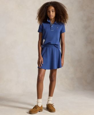 Girls' 7-16 Short-Sleeve Polo Shirt and Skirt, 2-Piece Set