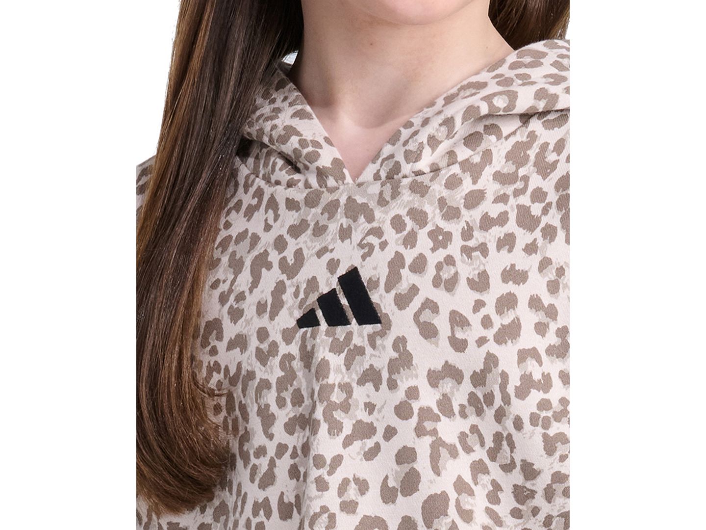 Толстовка adidas Long-Sleeve Heather Drop Shoulder Sweatshirt для девочек, цвет: Льняной — фото 3