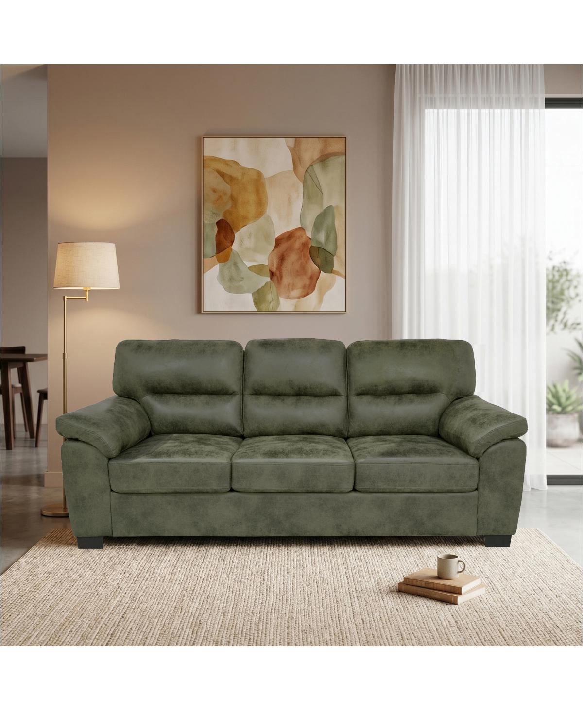 Streamdale Furniture Modern 81" Foil Fabric 3-Seater Sofa with Padded Armrests