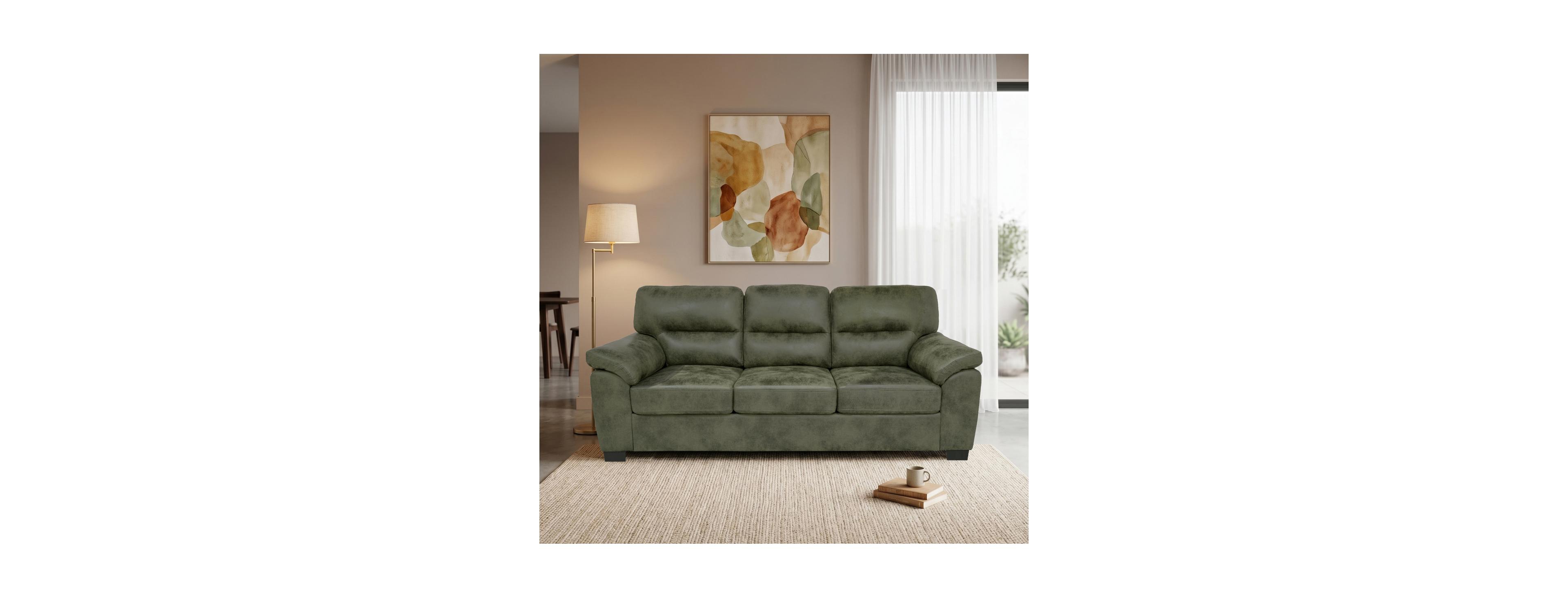 Streamdale Furniture Modern 81" Foil Fabric 3-Seater Sofa with Padded Armrests