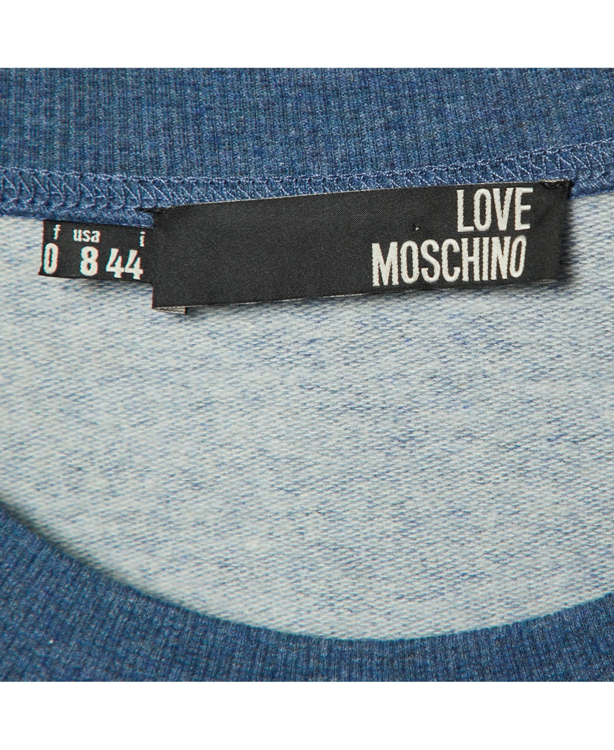 Pre-Owned Love Moschino Women's Cotton Knit Sequin Logo Embroidered Sweater Mini Dress
