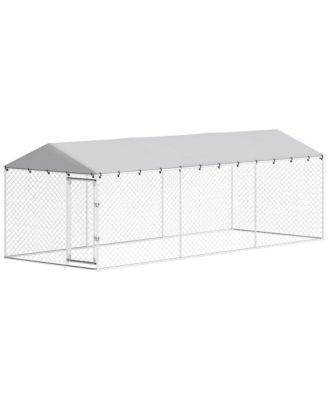 20 ft Outdoor Dog Kennel with Waterproof Roof and Double Locks