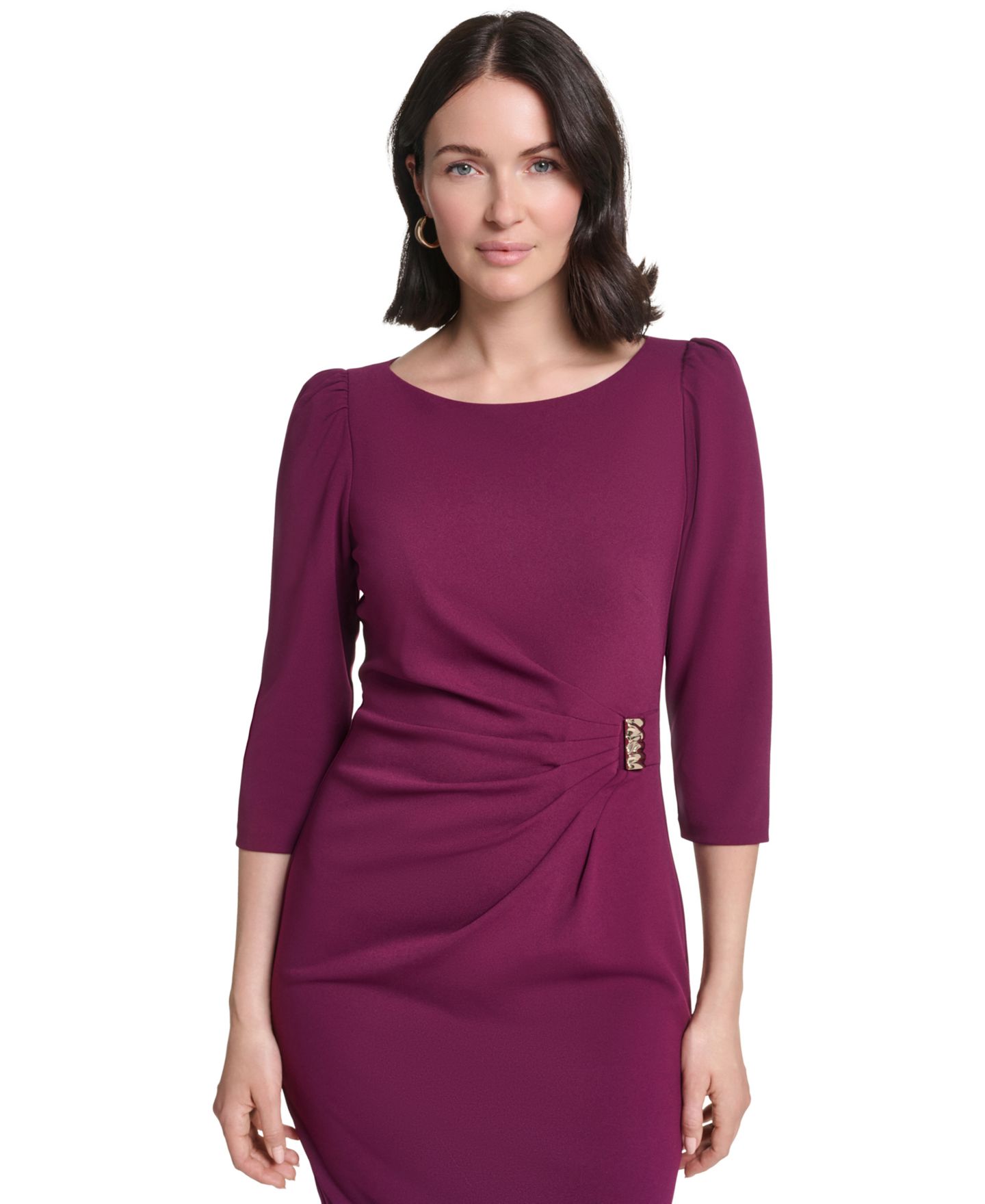 Женское платье Jessica Howard Boat Neck Sheath, цвет: Ягодный фиолетовый — фото 2