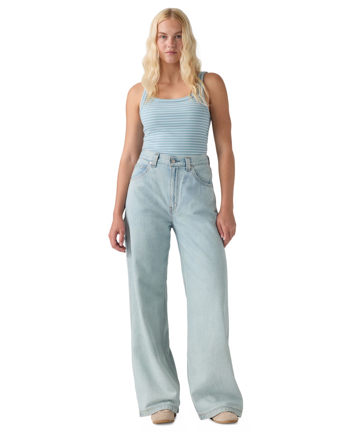 Женские джинсы Levi's Cinch-Waist Carpenter Lightweight Baggy, цвет: Abraided A — фото 2