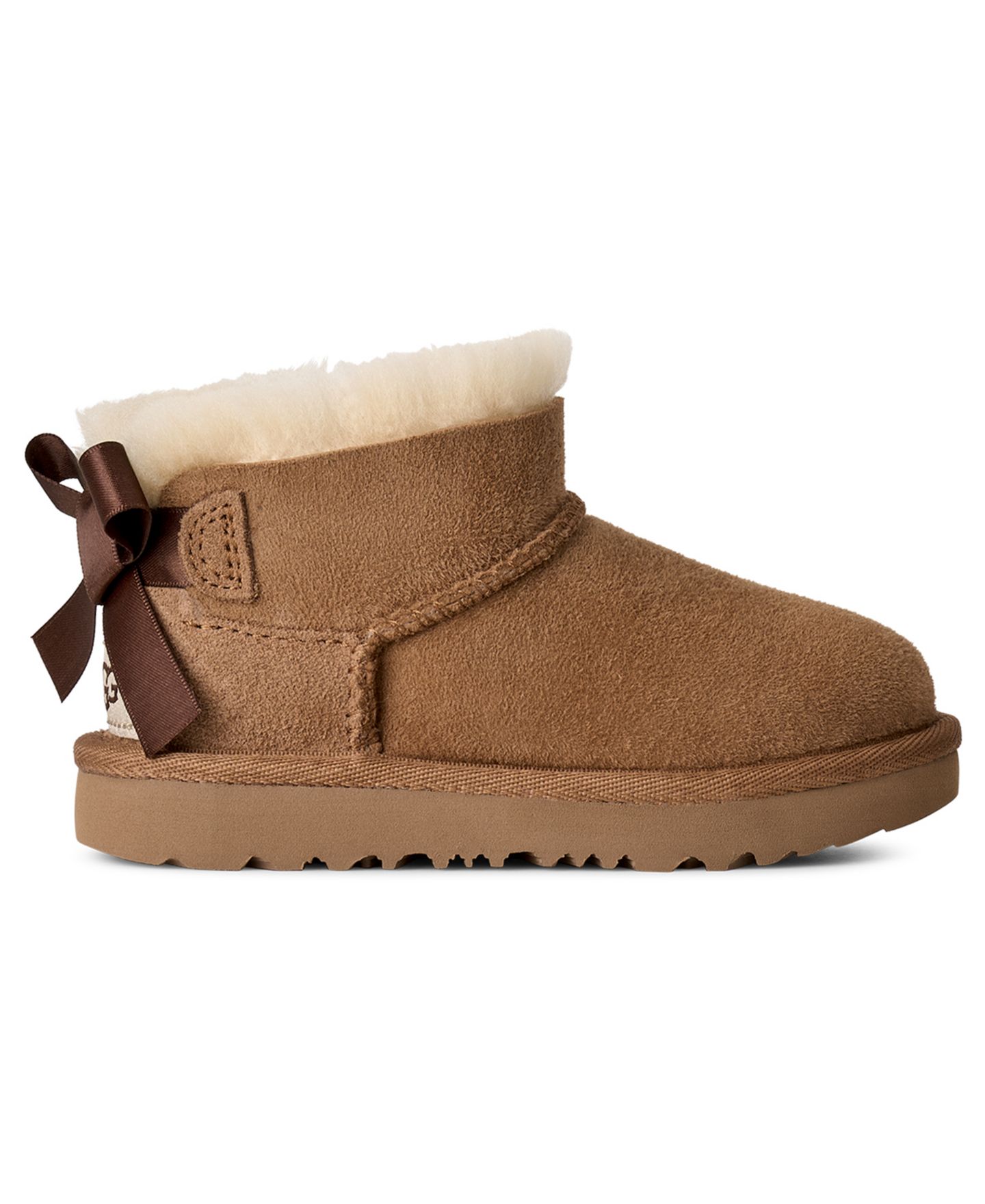 Ботинки UGG® Ultra Mini Bailey Bow Zipper Booties для девочек, цвет: Каштановый — фото 2