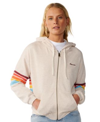 Women's Surf Revival Striped Relaxed-Fit Full-Zip Hoodie