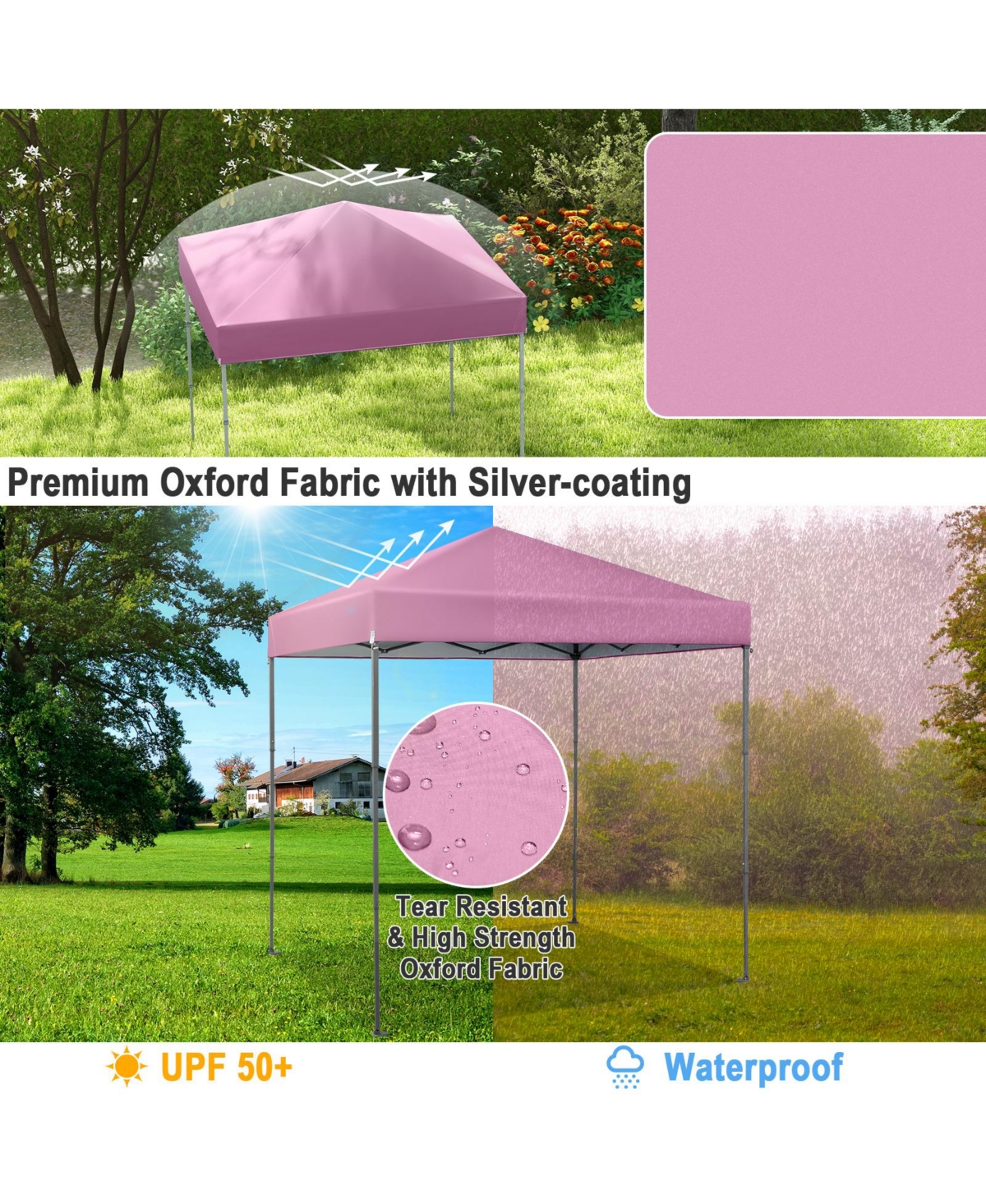 Sugift 6.6 x 6.6 feet Outdoor Pop Up Canopy Tent with Upf 50+ Sun Protection