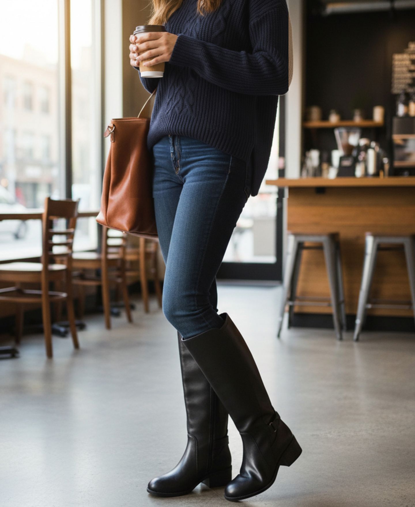 Женские ботинки Easy Street Hartley Plus Block Heel Tall, цвет: Чёрный — фото 6