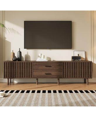 70-Inch Modern TV Stand for TVs up to 80 Inches with Storage and Wood Legs