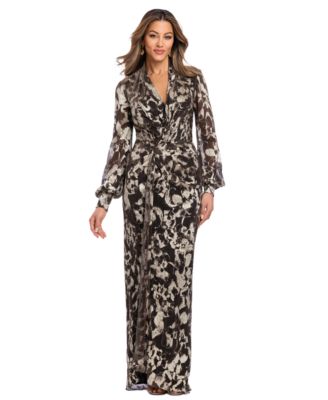 Women's Floral Long-Sleeve Gown
