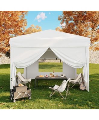 10x10 ft Pop Up Canopy with Sidewalls, Sandbags and Carry Bag