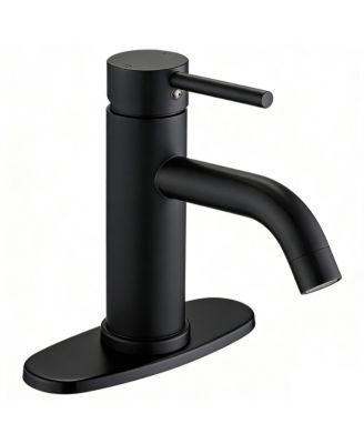 6.57 Inch   Stainless Steel Waterfall Bathroom Faucet ADA Compliant Single Hole