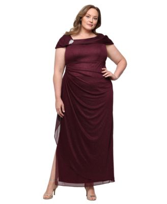 Women's Glittered Ruched Gown
