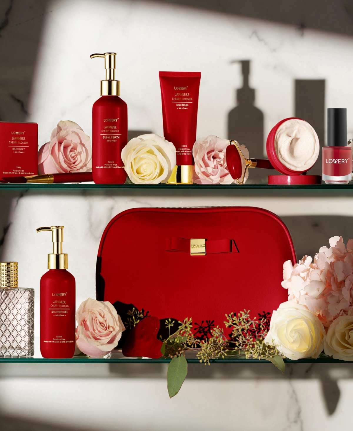 Lovery 11-Piece Luxury Japanese Cherry Blossom Body Care Spa Gift Set