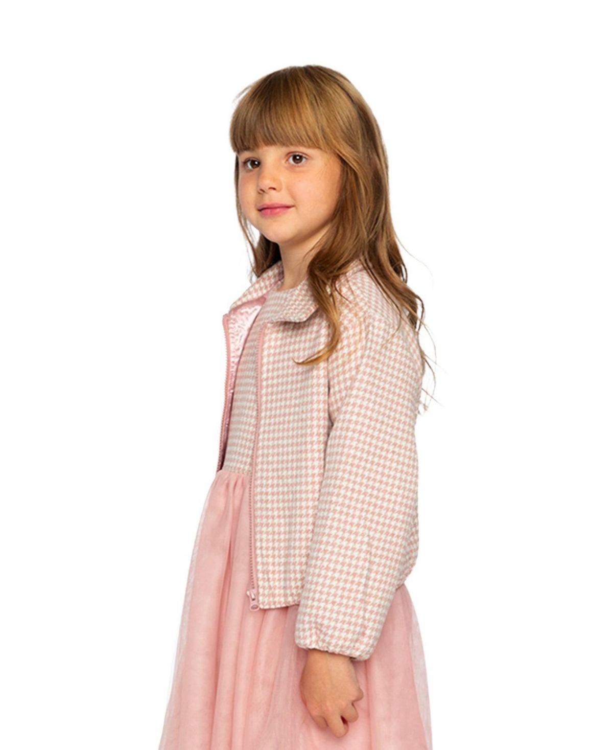 Deux par Toddler Girl's (2-5) Bomber Jacket Pink Houndstooth