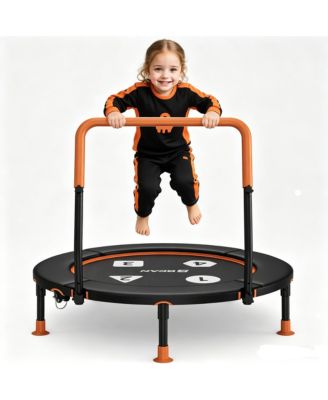 BT1 36" Toddler Trampoline, ASTM Certified Foldable Kids Trampoline with Adjustable Handle, Indoor Outdoor Gift for 1-6 Years Old