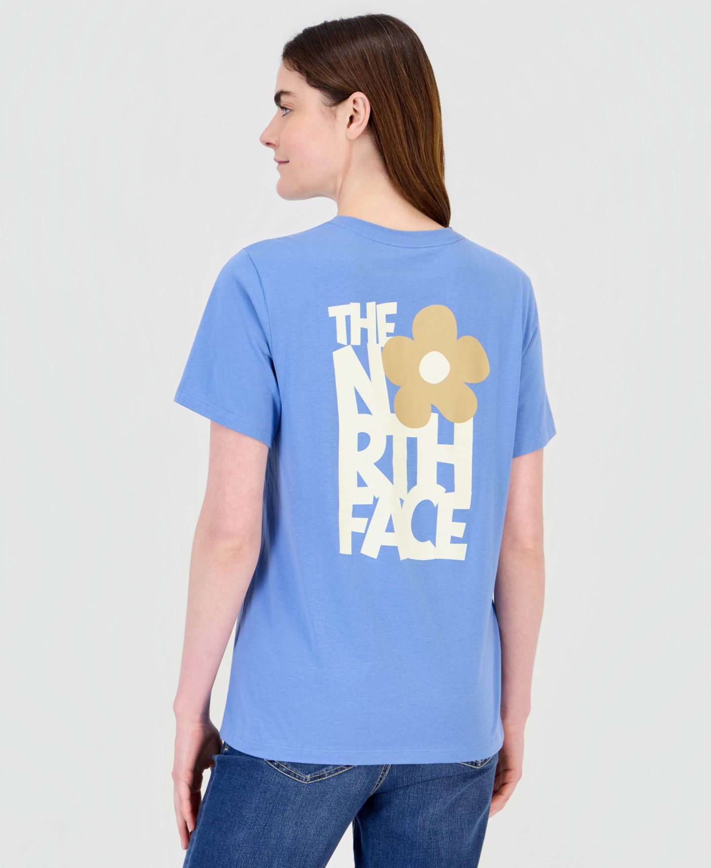 Женская футболка The North Face Flower Logo Graphic, цвет: Индиго каменный — фото 3