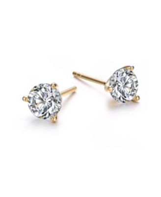 Minimalist Sterling Silver CZ Solitaire Extra Mini Stud Earrings
