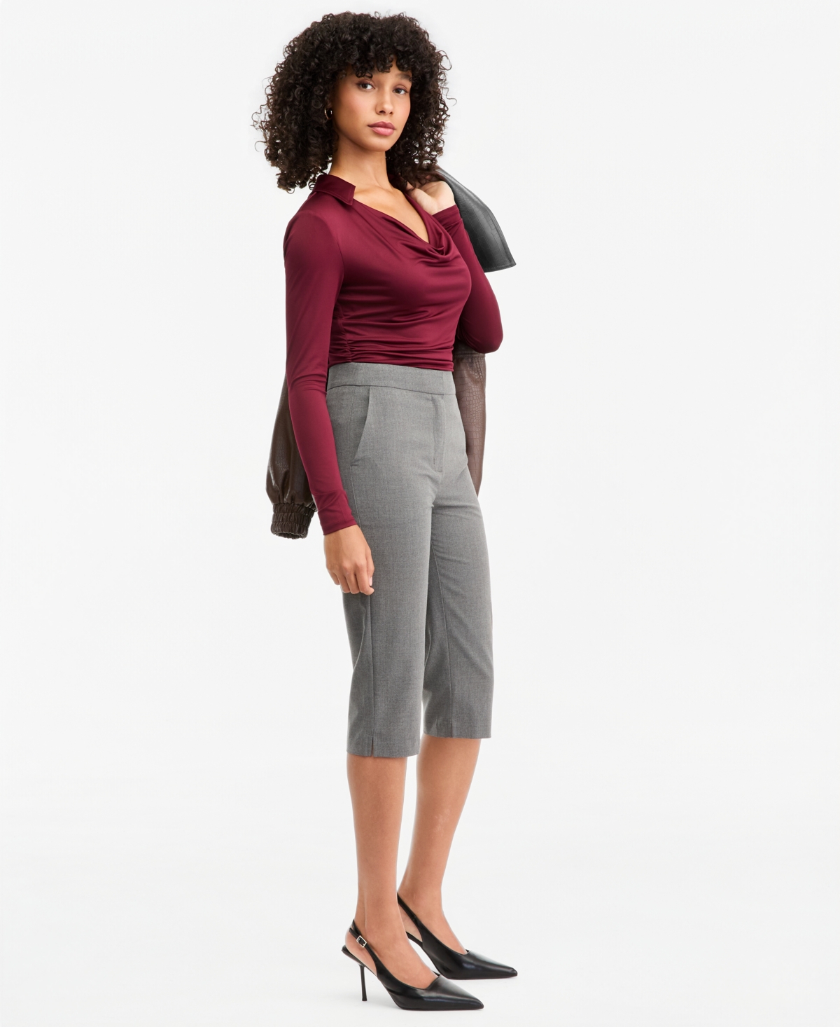 Bar Iii Women's Suiting Capri Mid-Rise Skinny-Leg Capris, Macy's Exclusive