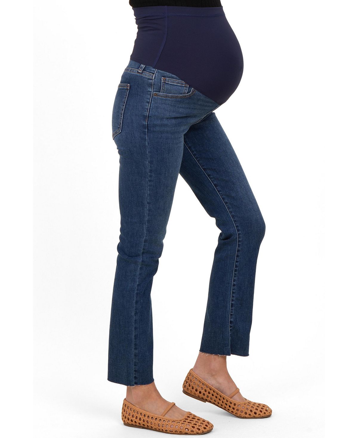 Pinkblush Women's Dark Blue Slim Fit Raw Hem Jeans view 3 — MAYCSS fashion products