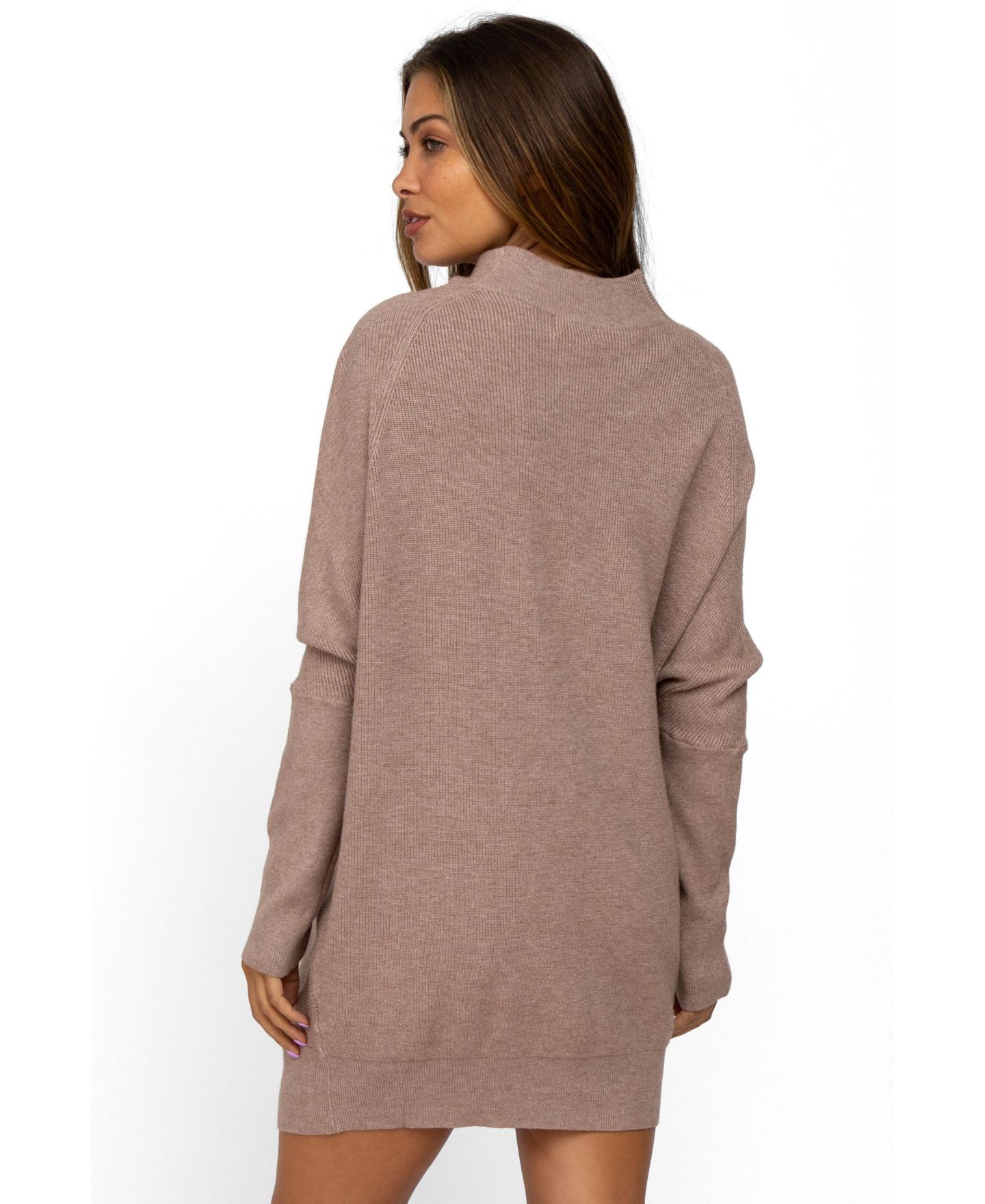 Женское платье Pinkblush Taupe Funnel Neck Dolman Sleeve Mini, цвет: Серо-коричневый — фото 4