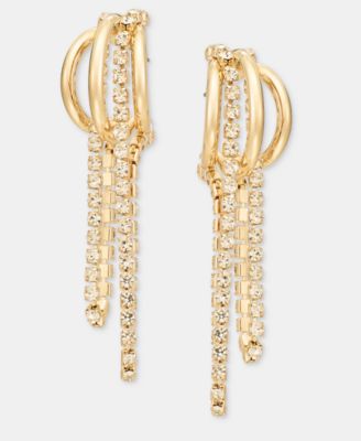 Crystal Chain Split-Hoop Earrings