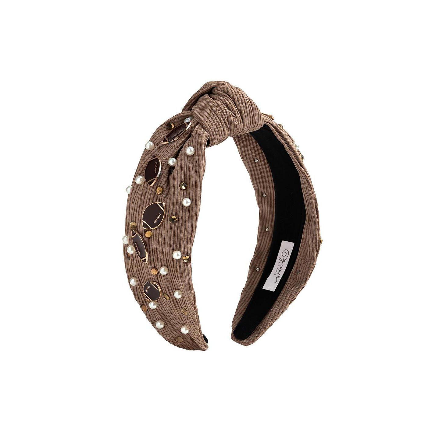 Аксессуары для волос Sweet Wink Football Pearl Headband для девочек, цвет: Верблюжий — фото 1