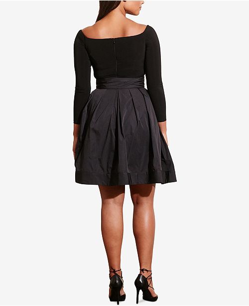 Lauren Ralph Lauren Plus Size Jersey Taffeta Dress Dresses Women Macys 6743