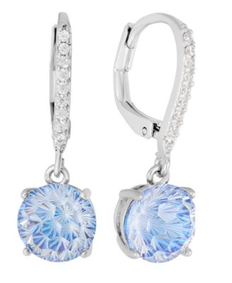 Sterling Silver Starlight Cubic Zirconia Leverback Earrings