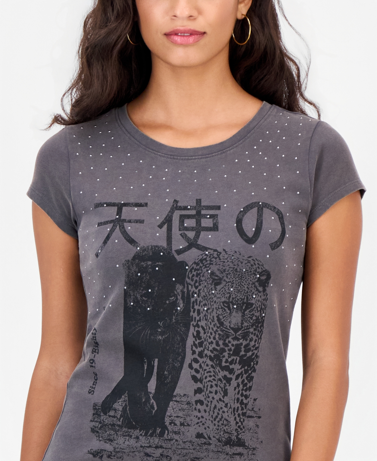 Guess Women's Graphic Boxy Raw-Edge T-Shirt