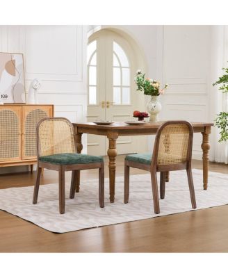 Set of 2 Curved Arched Cane Back Dining Chairs