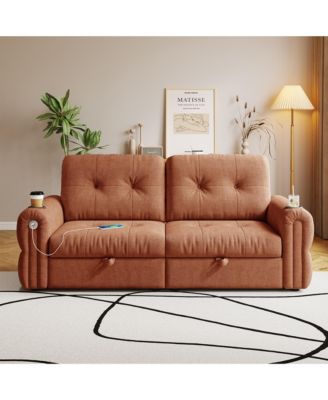 77" Chenille Convertible Sofa Bed, 2-in-1 Pull Out Couch with Steel Frame, 600 lbs Capacity for Living Room