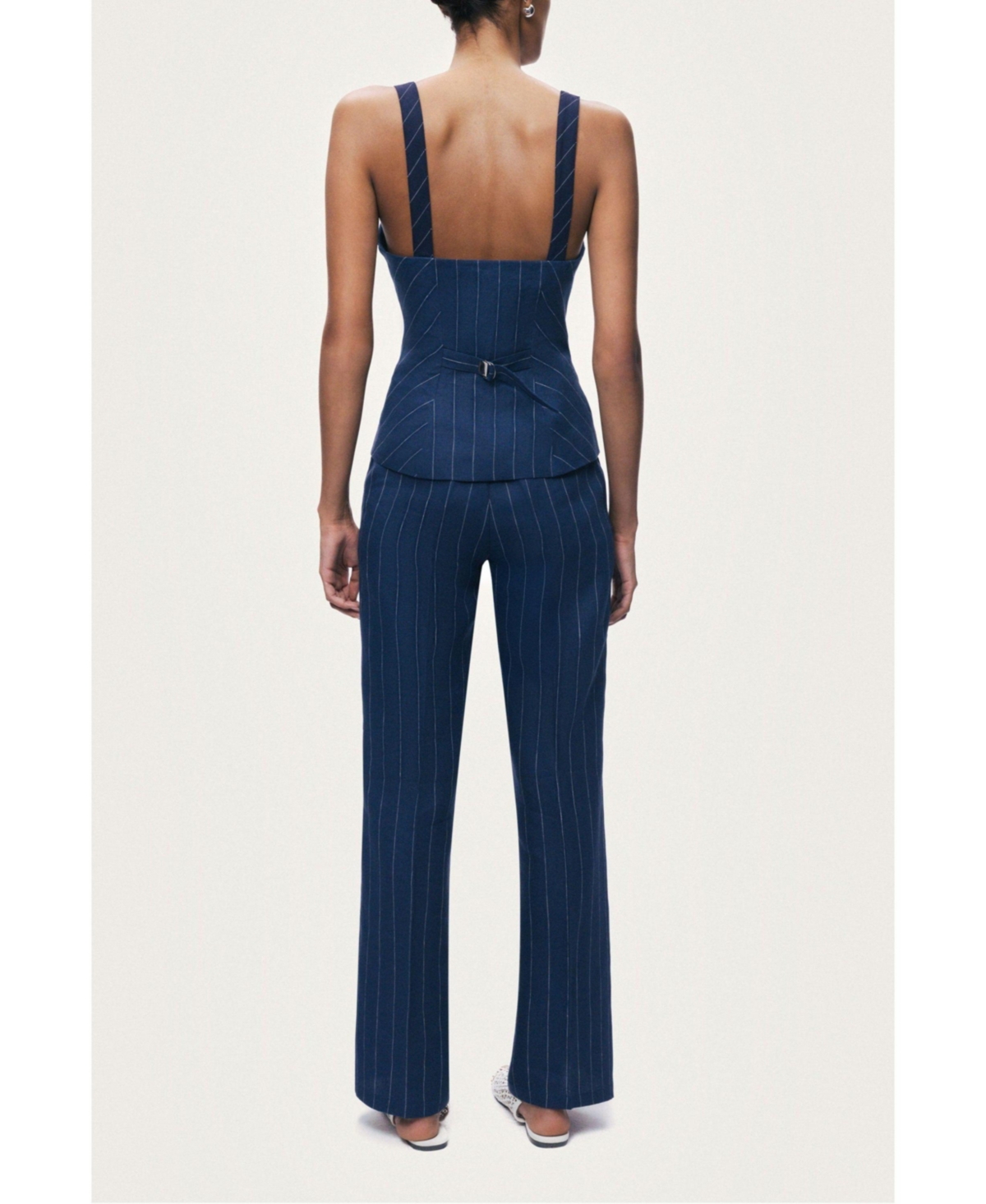 Nocturne Women's Pinstripe Corset Bustier Top