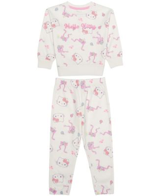 Toddler Girls' 12M-5T Hello Kitty Print Fleece Sweatshirt and Joggers, 2-Piece Set