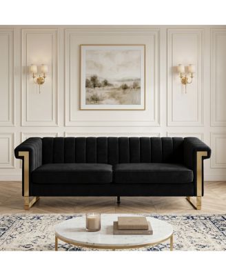 Luxurious Velvet Sofa with High-Resilience Foam and Durable Metal Frame
