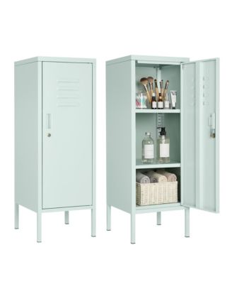 Storage Locker Cabinet with Lock Secure Steel Organizer, Adjustable Shelves, Ventilated Design, Lockable for Office, Home, Gym, School, Garage