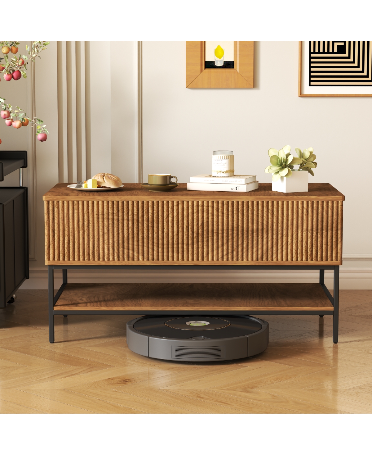 Streamdale Furniture Lift Top Coffee Table with Hidden Storage and Lower Shelf