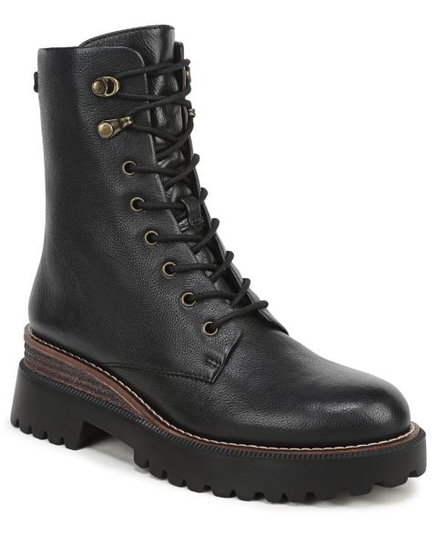 Женские ботинки Sam Edelman Gemma Zipper Short, цвет: Чёрный кожаный