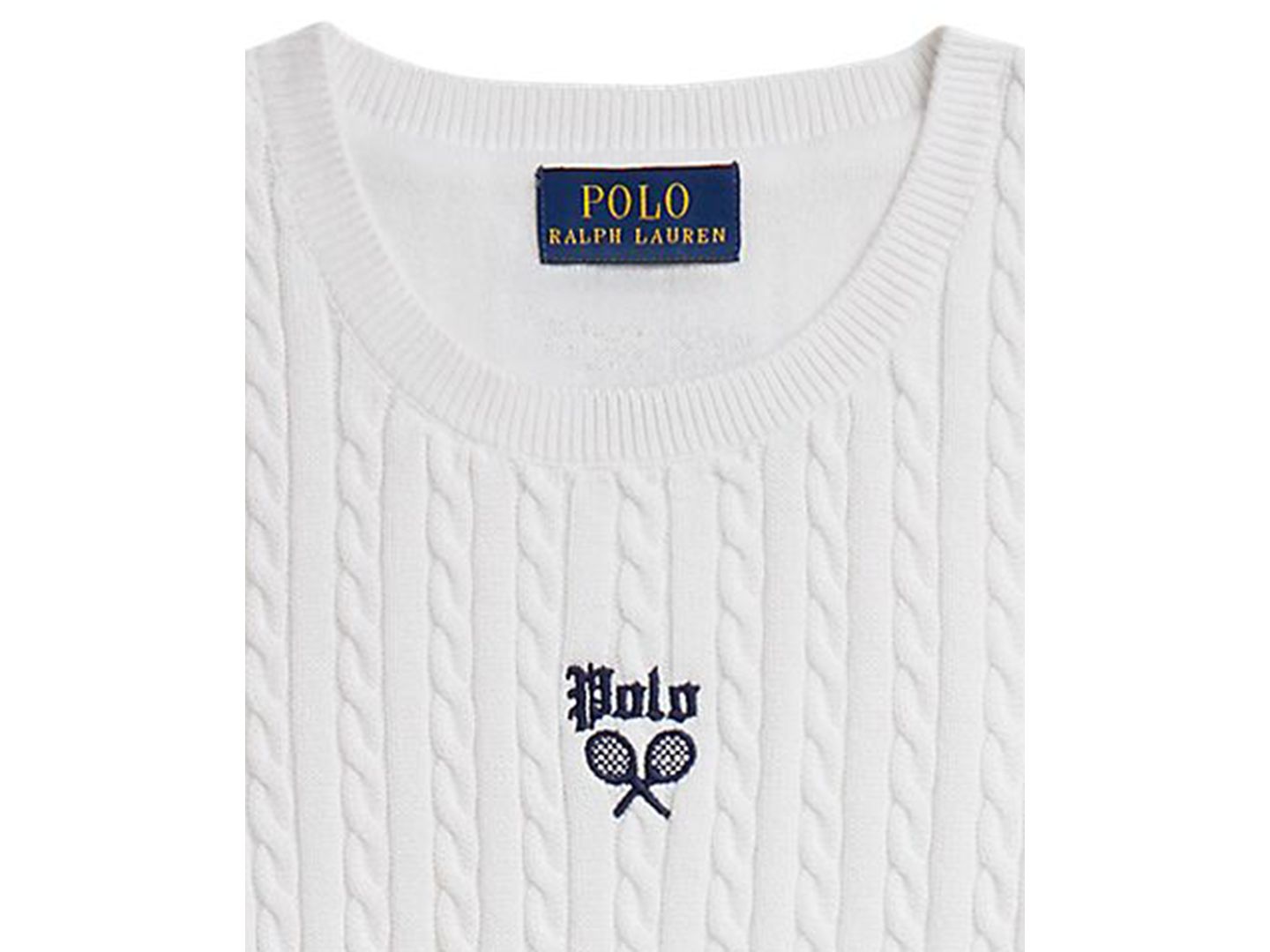 Платье Polo Ralph Lauren US Open Sleeveless Sweater Dress для девочек, цвет: Белый — фото 3