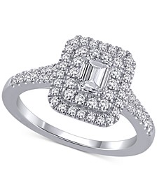 Certified Diamond Vintage Inspired Engagement Ring (1 ct. t.w.) in 18k White Gold, Created for Macy's