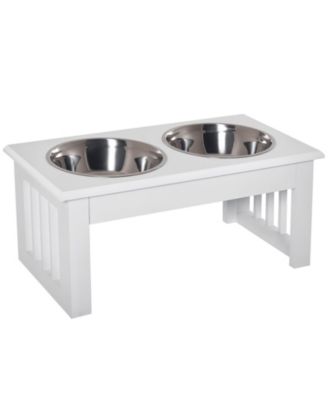 6 in Small Elevated Dog Feeding Station with Stainless Steel Bowls