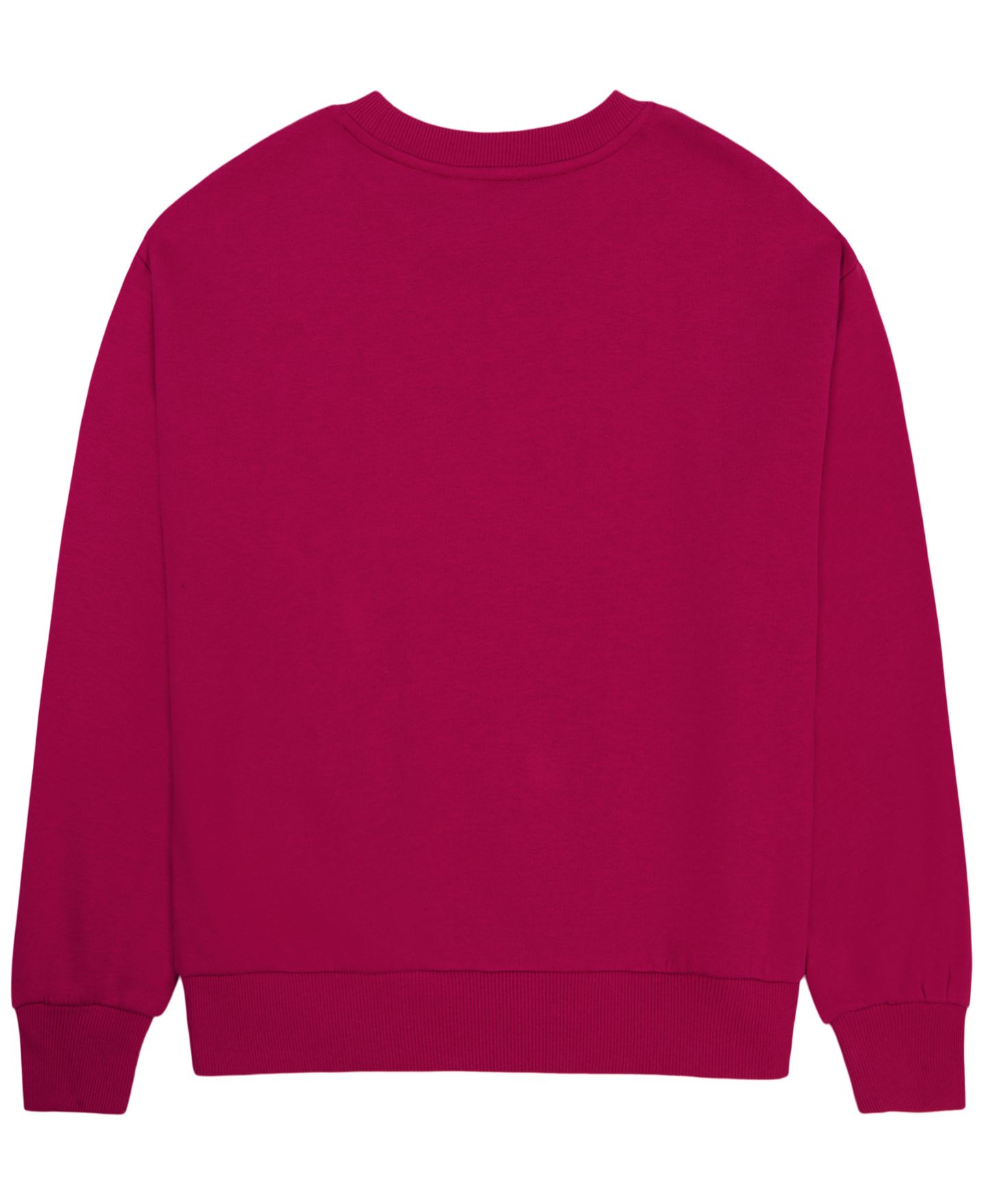 Толстовка Calvin Klein Monologo Drop-Shoulder Fleece Crewneck для девочек, цвет: Сангрия — фото 2