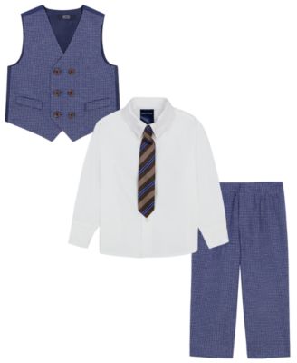 Baby Boys' Long-Sleeve Shirt, Vest, Pants and Tie, 4-Piece Set