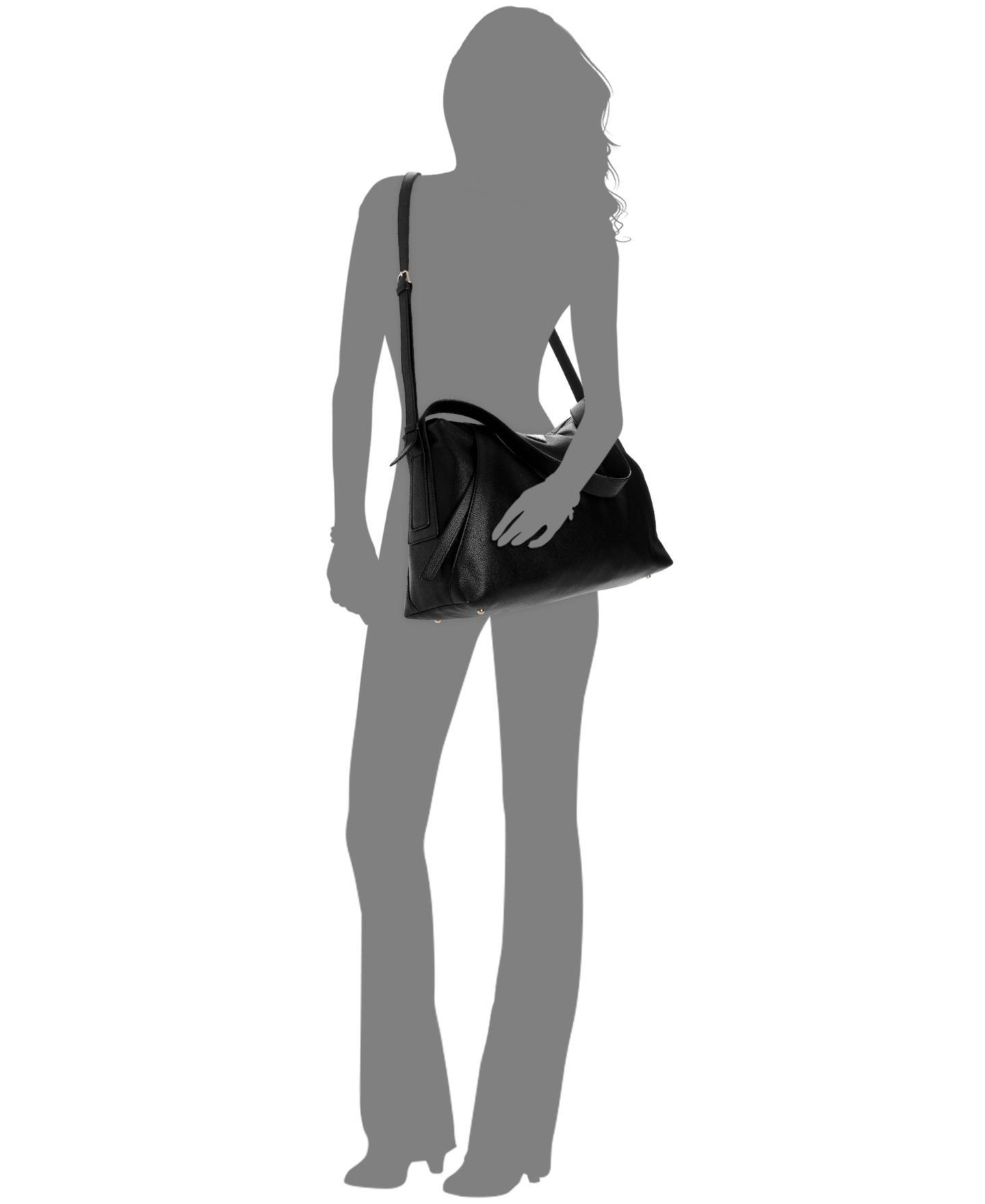 Женская сумка GUESS Devon Extra-Large Zip-Top Shoulder Handbag, цвет: Чёрный — фото 4