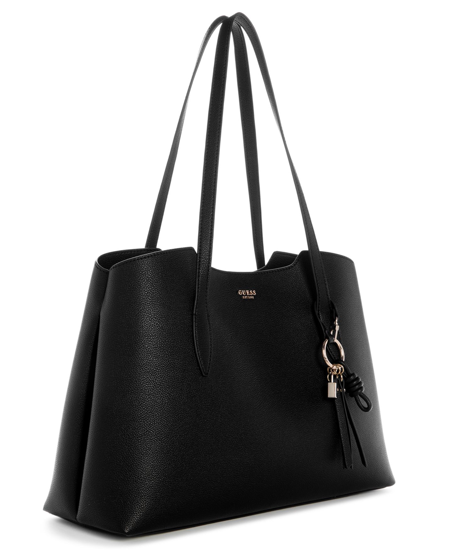 Женская сумка GUESS Melody Extra-Large Tote Handbag, цвет: Чёрный — фото 3