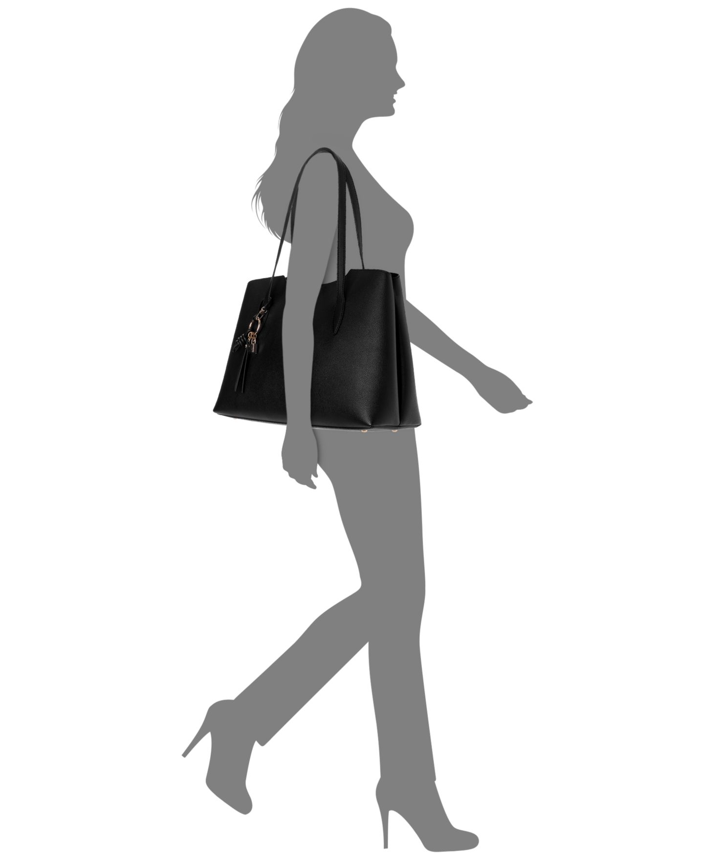 Женская сумка GUESS Melody Extra-Large Tote Handbag, цвет: Чёрный — фото 5